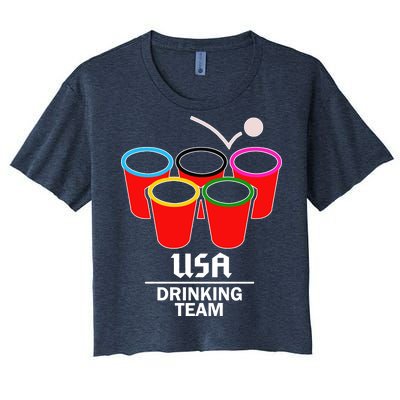 USA Drinking Team Beer Pong Women's Crop Top Tee