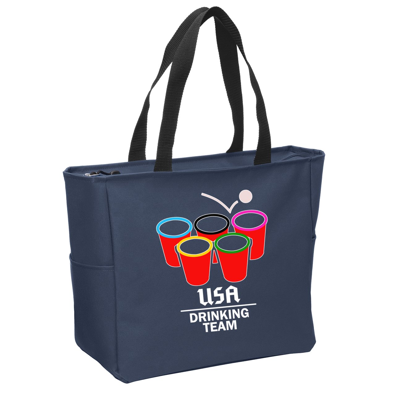 USA Drinking Team Beer Pong Zip Tote Bag