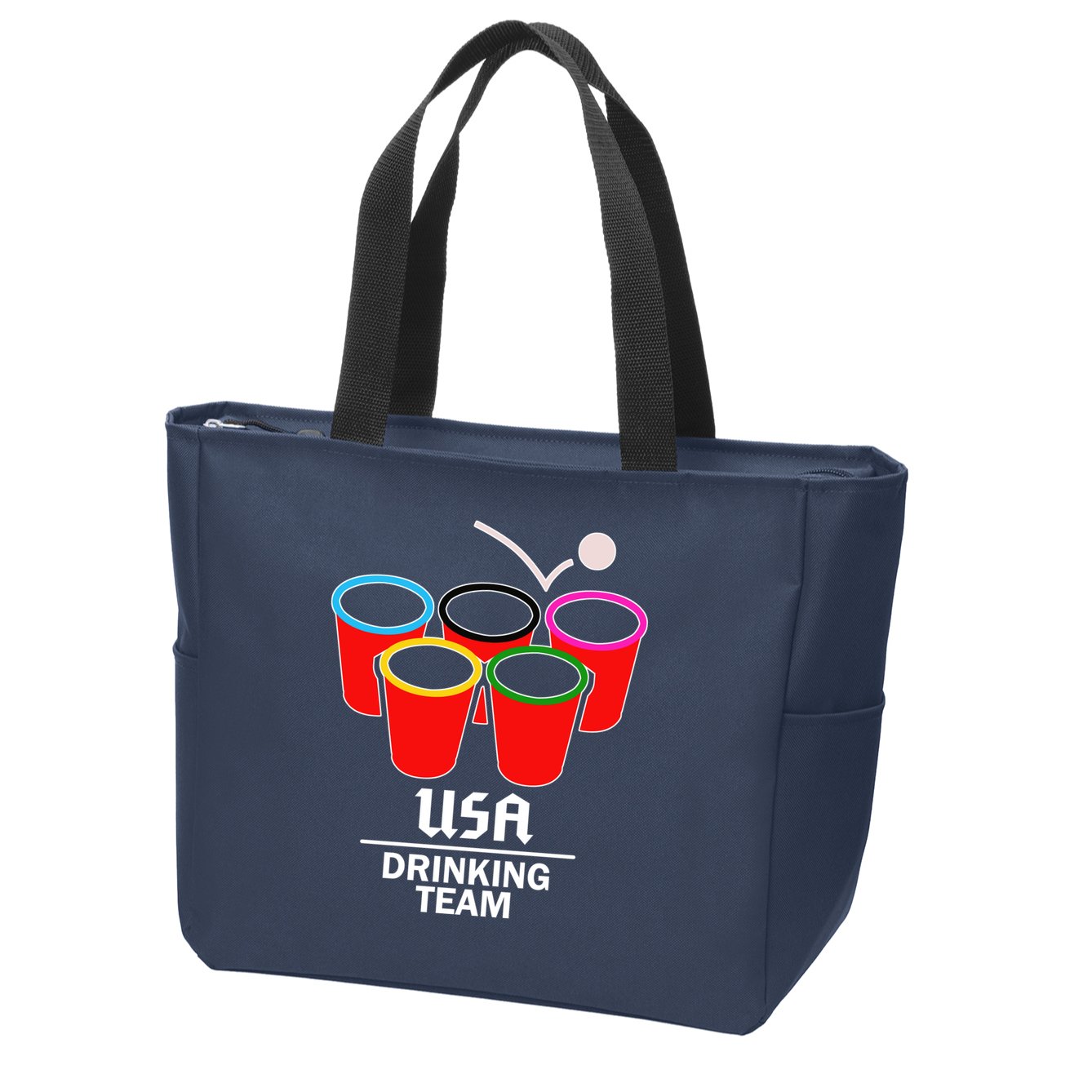 USA Drinking Team Beer Pong Zip Tote Bag