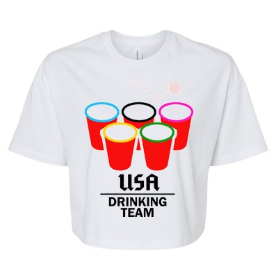 USA Drinking Team Beer Pong Bella+Canvas Jersey Crop Tee