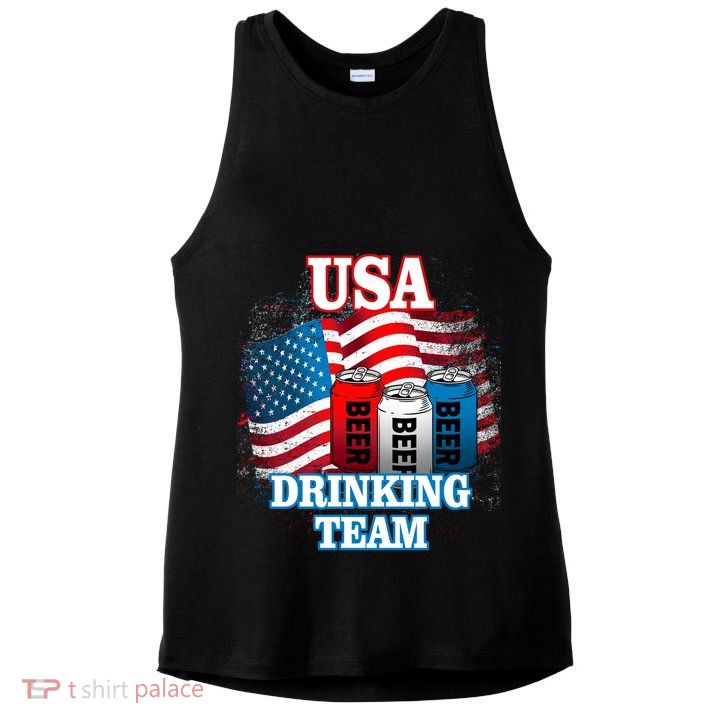 USA Drinking Team Flag Ladies PosiCharge Tri-Blend Wicking Tank