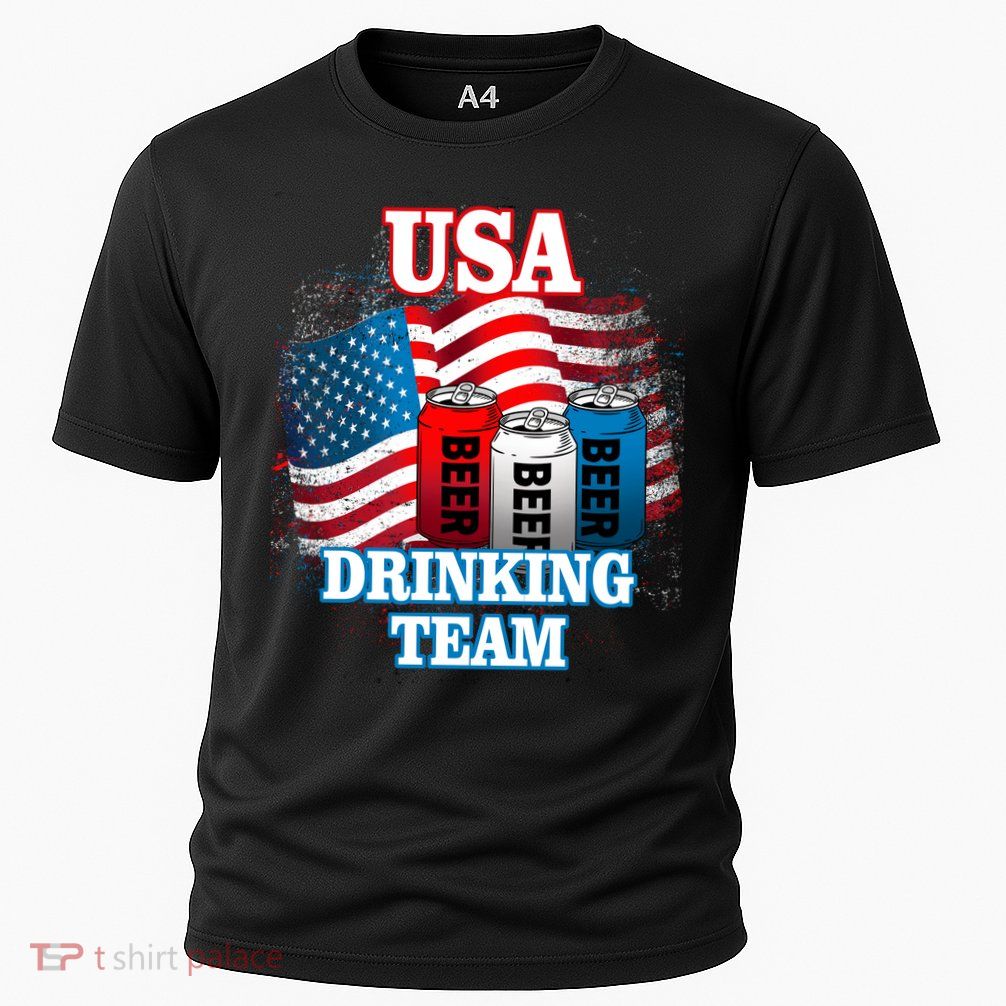USA Drinking Team Flag Cooling Performance Crew T-Shirt