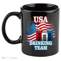 USA Drinking Team Flag 11oz C Handle Ceramic Mug