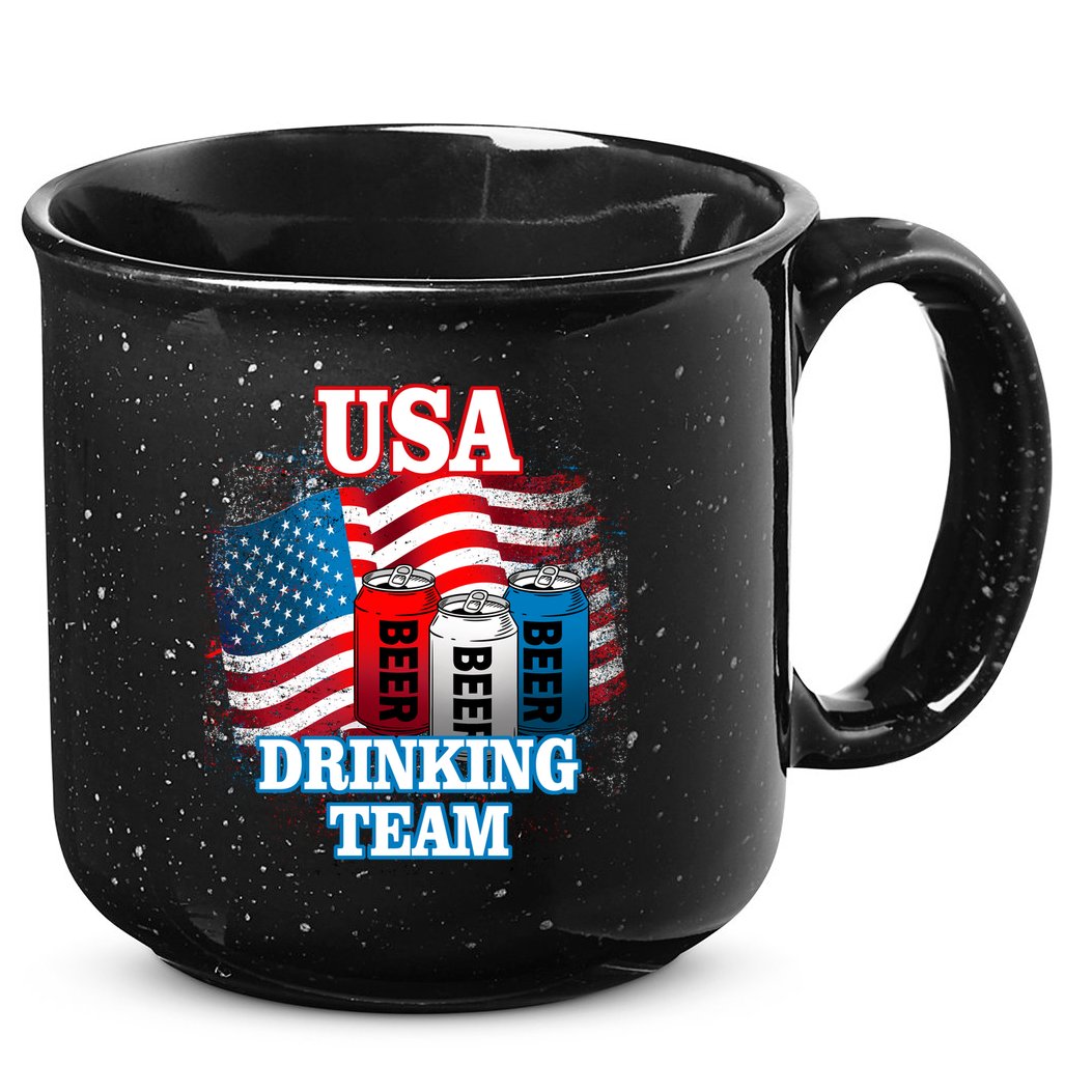 USA Drinking Team Flag 15oz Campfire Ceramic Mug