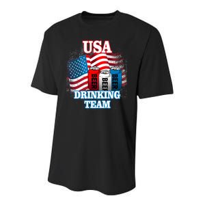 USA Drinking Team Flag Youth Performance Sprint T-Shirt