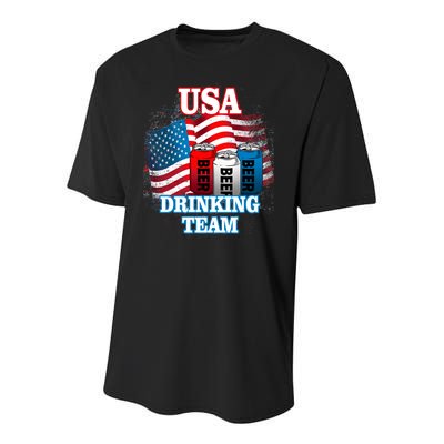 USA Drinking Team Flag Youth Performance Sprint T-Shirt