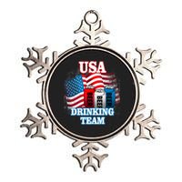 USA Drinking Team Flag Metallic Star Ornament