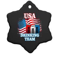 USA Drinking Team Flag Ceramic Star Ornament