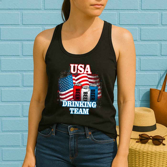 USA Drinking Team Flag Womens Tank Top