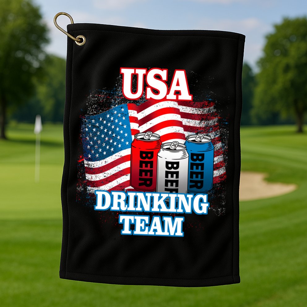 USA Drinking Team Flag Golf Towel