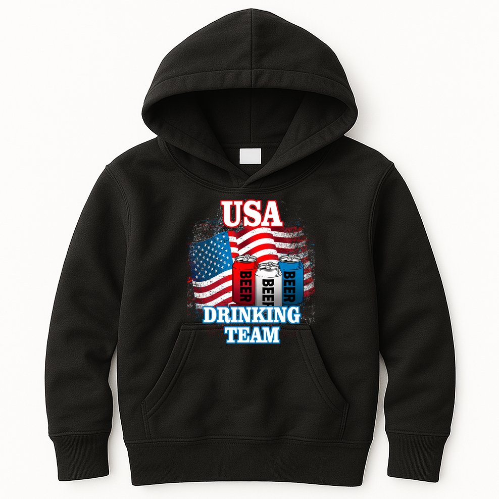 USA Drinking Team Flag Kids Hoodie
