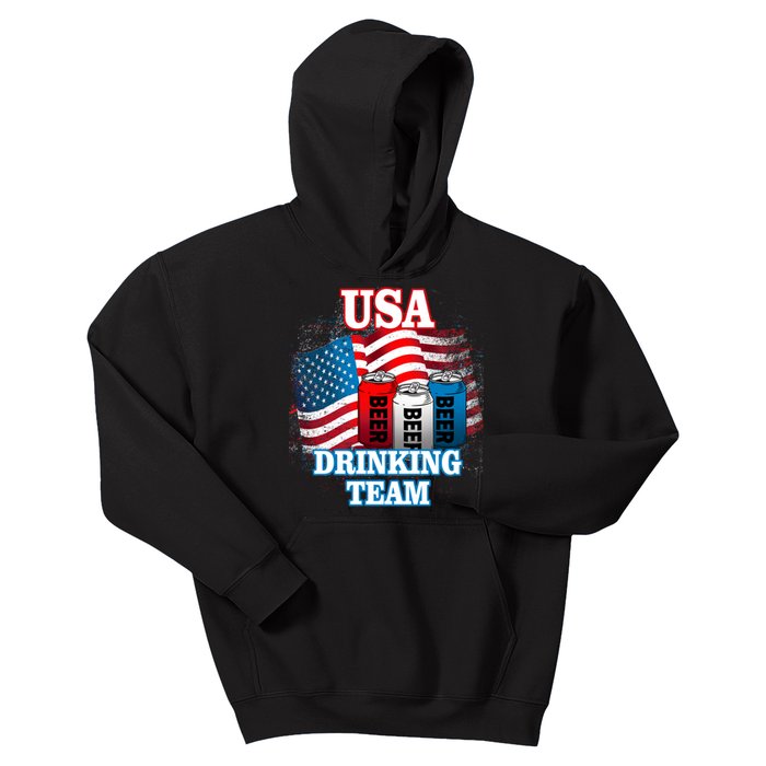 USA Drinking Team Flag Kids Hoodie