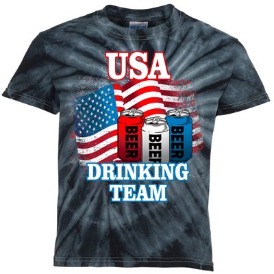 USA Drinking Team Flag Kids Tie-Dye T-Shirt