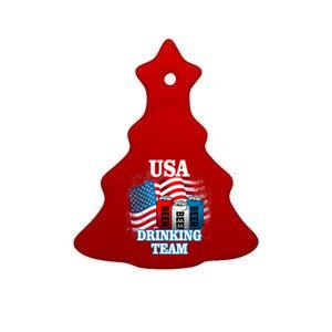 USA Drinking Team Flag Ceramic Tree Ornament