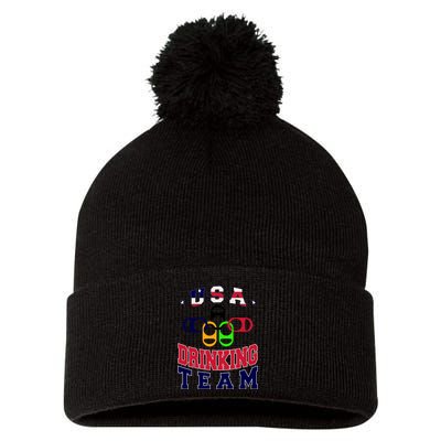 USA Drinking Team Sport Pom Pom 12in Knit Beanie