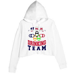 USA Drinking Team Sport Crop Fleece Hoodie