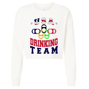 USA Drinking Team Sport Cropped Pullover Crew