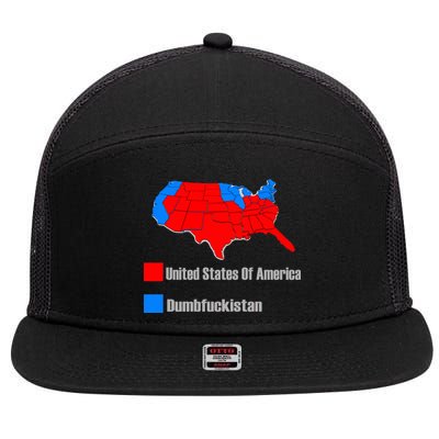 USA DUMBFUCKISTAN ELECTION MAP - Republicans Trump 7 Panel Mesh Trucker Snapback Hat