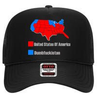 USA DUMBFUCKISTAN ELECTION MAP - Republicans Trump High Crown Mesh Back Trucker Hat