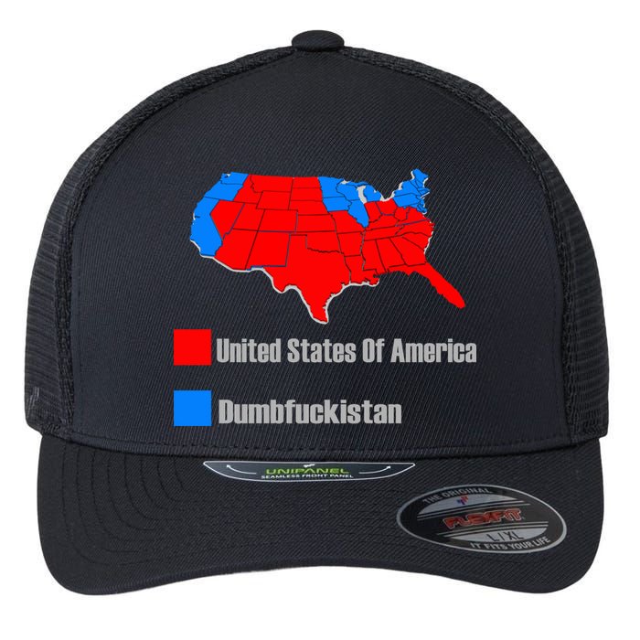 USA DUMBFUCKISTAN ELECTION MAP - Republicans Trump Flexfit Unipanel Trucker Cap