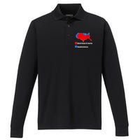 USA DUMBFUCKISTAN ELECTION MAP - Republicans Trump Performance Long Sleeve Polo