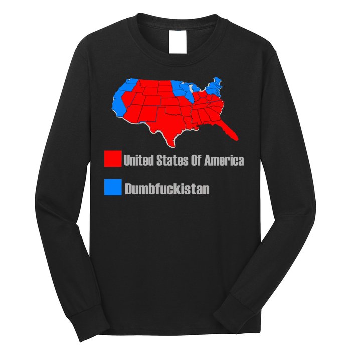 USA DUMBFUCKISTAN ELECTION MAP - Republicans Trump Long Sleeve Shirt