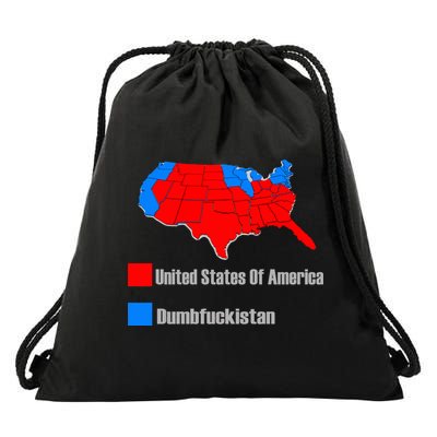 USA DUMBFUCKISTAN ELECTION MAP - Republicans Trump Drawstring Bag