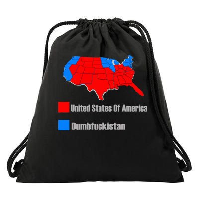 USA DUMBFUCKISTAN ELECTION MAP - Republicans Trump Drawstring Bag