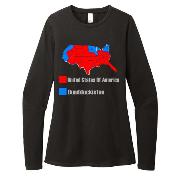 USA DUMBFUCKISTAN ELECTION MAP - Republicans Trump Womens CVC Long Sleeve Shirt