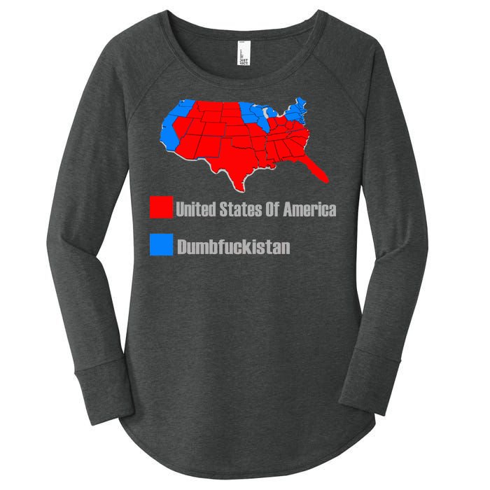 USA DUMBFUCKISTAN ELECTION MAP - Republicans Trump Women's Perfect Tri Tunic Long Sleeve Shirt