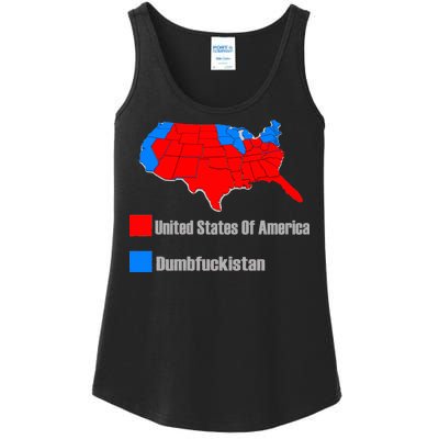 USA DUMBFUCKISTAN ELECTION MAP - Republicans Trump Ladies Essential Tank