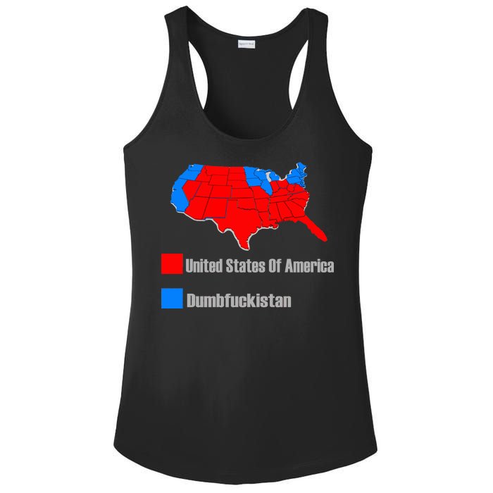 USA DUMBFUCKISTAN ELECTION MAP - Republicans Trump Ladies PosiCharge Competitor Racerback Tank