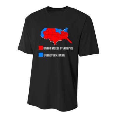 USA DUMBFUCKISTAN ELECTION MAP - Republicans Trump Youth Performance Sprint T-Shirt
