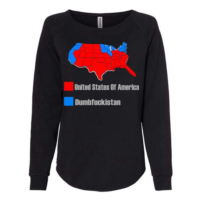 USA DUMBFUCKISTAN ELECTION MAP - Republicans Trump Womens California Wash Sweatshirt