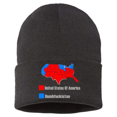 USA DUMBFUCKISTAN ELECTION MAP - Republicans Trump Sustainable Knit Beanie