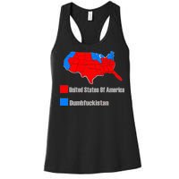 USA DUMBFUCKISTAN ELECTION MAP - Republicans Trump Women's Racerback Tank