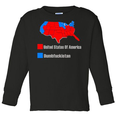 USA DUMBFUCKISTAN ELECTION MAP - Republicans Trump Toddler Long Sleeve Shirt