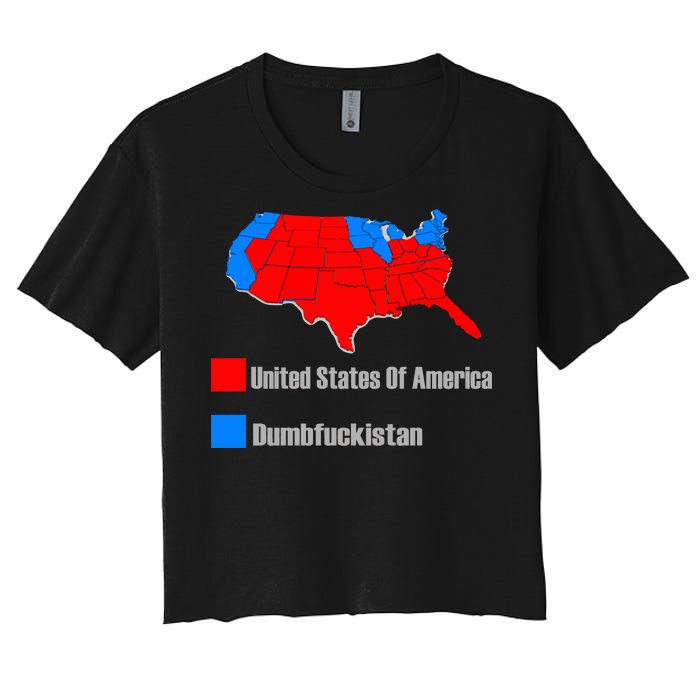 USA DUMBFUCKISTAN ELECTION MAP - Republicans Trump Women's Crop Top Tee