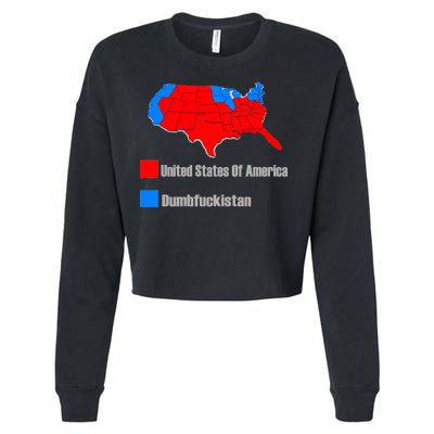 USA DUMBFUCKISTAN ELECTION MAP - Republicans Trump Cropped Pullover Crew