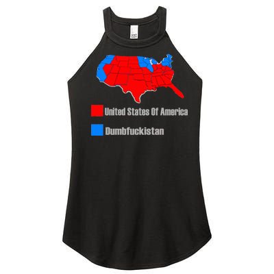 USA DUMBFUCKISTAN ELECTION MAP - Republicans Trump Women's Perfect Tri Rocker Tank