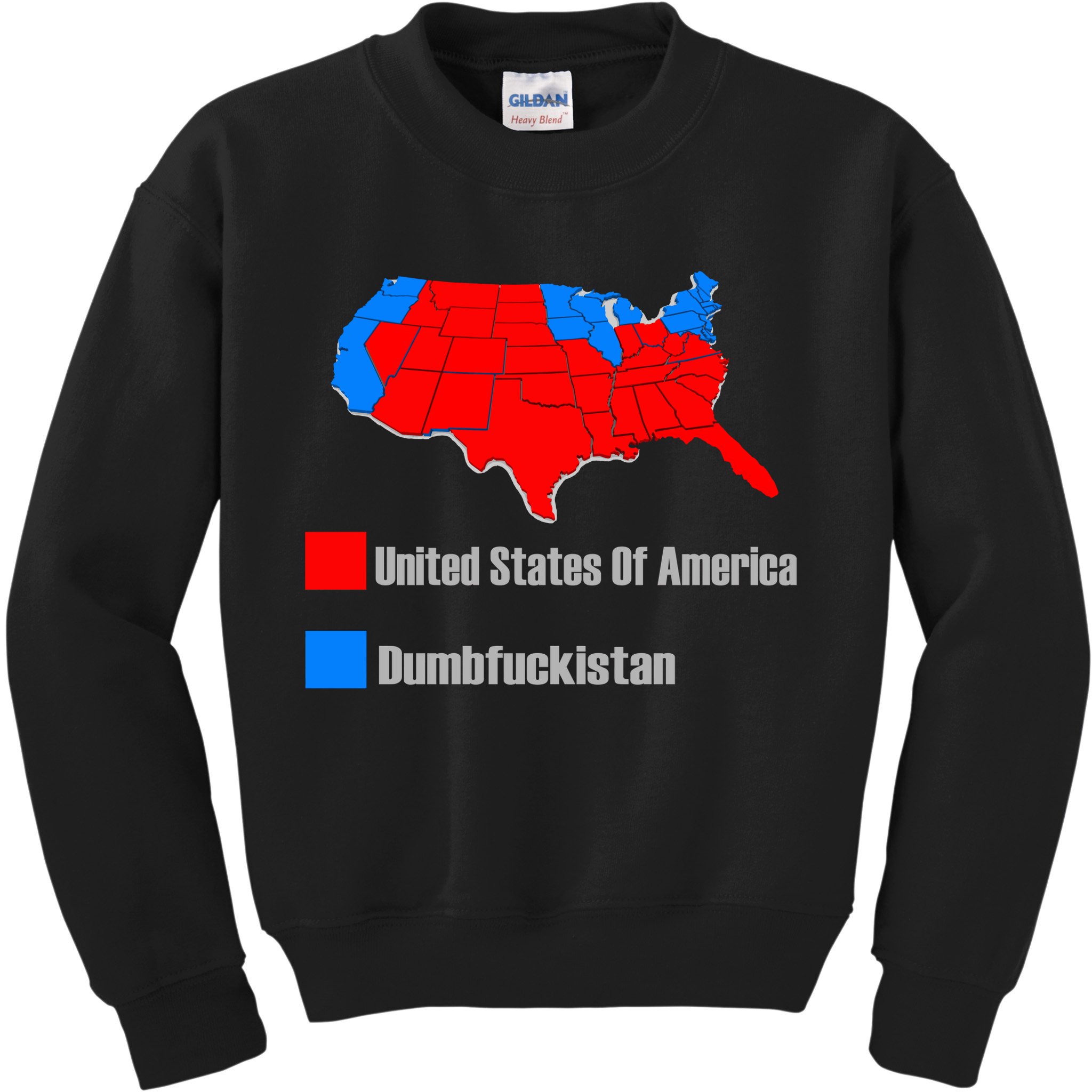 USA DUMBFUCKISTAN ELECTION MAP - Republicans Trump Kids Sweatshirt