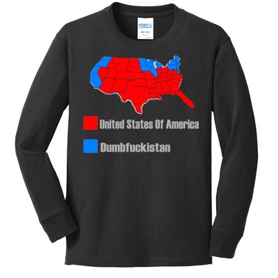 USA DUMBFUCKISTAN ELECTION MAP - Republicans Trump Kids Long Sleeve Shirt