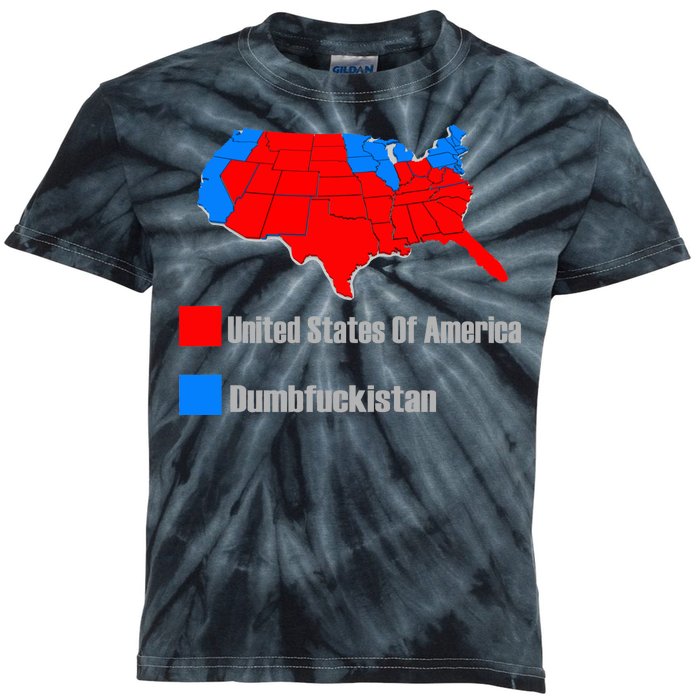 USA DUMBFUCKISTAN ELECTION MAP - Republicans Trump Kids Tie-Dye T-Shirt