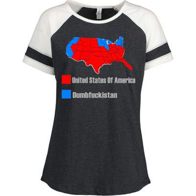 USA DUMBFUCKISTAN ELECTION MAP - Republicans Trump Enza Ladies Jersey Colorblock Tee