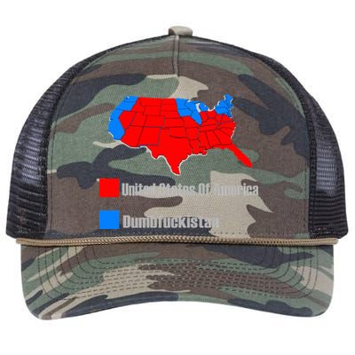 USA DUMBFUCKISTAN ELECTION MAP - Republicans Trump Retro Rope Trucker Hat Cap