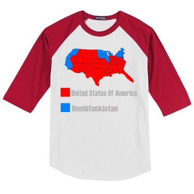 USA DUMBFUCKISTAN ELECTION MAP - Republicans Trump Kids Colorblock Raglan Jersey