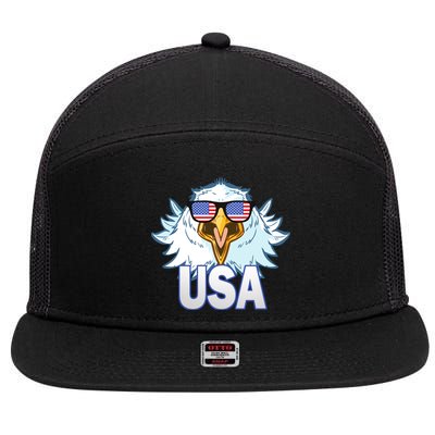 USA Eagle 7 Panel Mesh Trucker Snapback Hat