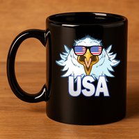 USA Eagle 11oz C Handle Ceramic Mug