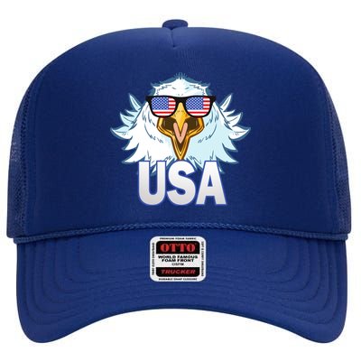 USA Eagle High Crown Mesh Back Trucker Hat