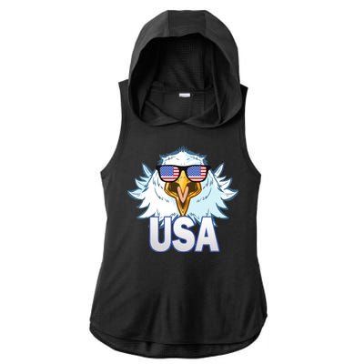 USA Eagle & Shield Ladies PosiCharge Tri-Blend Wicking Draft Hoodie Tank